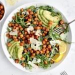 Arugula caesar salad with chickpeas