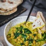 chickpea curry with naan