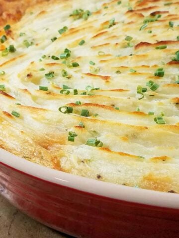 Piping hot shepherd's pie, right out of the oven.