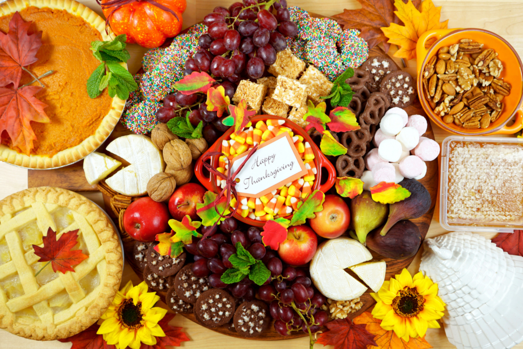 A Thanksgiving themed grazing table